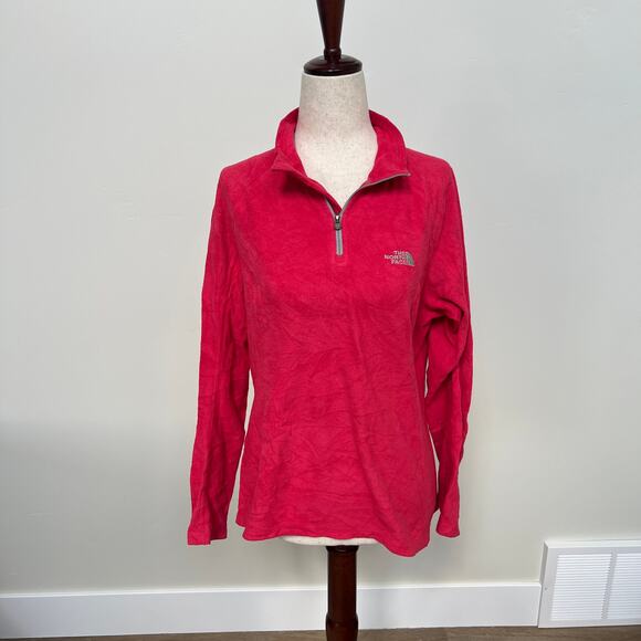 THE NORTH FACE Women's 1/4 Zip Polartec Classic Fleece Pullover Size S In Pink - Picture 1 of 7